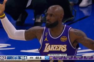 湖人完善战术 詹姆斯篮下大空位晃起班凯罗被帽出界_24直播网