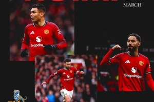 曼联3月队内最佳候。。。。嚎ㄈ茁蕖⒖饽嵫恰费_24直播网