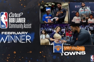 官方：尼克斯球星唐斯获得仲春份鲍勃·兰尼尔社区眷注奖_24直播网