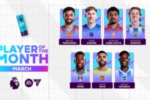 英超3月最佳球员候。。。。。。築费、拉亚、维尔贝克、安东尼·戈登在列_24直播网