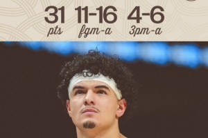 爆砍31分生涯新高！勇士官方评选本场最佳：桑托斯无悬念中选_24直播网