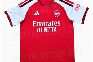 阿森纳新赛季主场球衣谍照：两种红色色调搭配+奇异闪电图案_24直播网