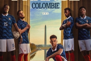 法国队宣布对阵哥伦比亚海报：杜埃、谢尔基、卡马文加出镜_24直播网
