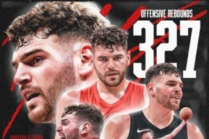 克林基础赛季已经抢到327个进攻篮板 创开拓者队史新纪录_24直播网