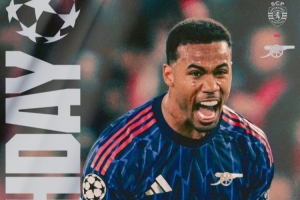 阿森纳社媒宣布客战葡体海报：加布里埃尔单人咆哮出镜_24直播网