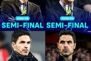 阿尔特塔追平了温格在阿森纳的欧冠半决赛次数?_24直播网