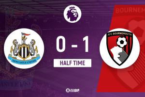 半场-纽卡暂0-1伯恩茅斯 塔韦尼耶破门拉扬助攻_24直播网