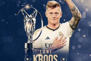 官方：36岁前皇马中场托尼·克罗斯获得2026劳伦斯体育灵感奖_24直播网